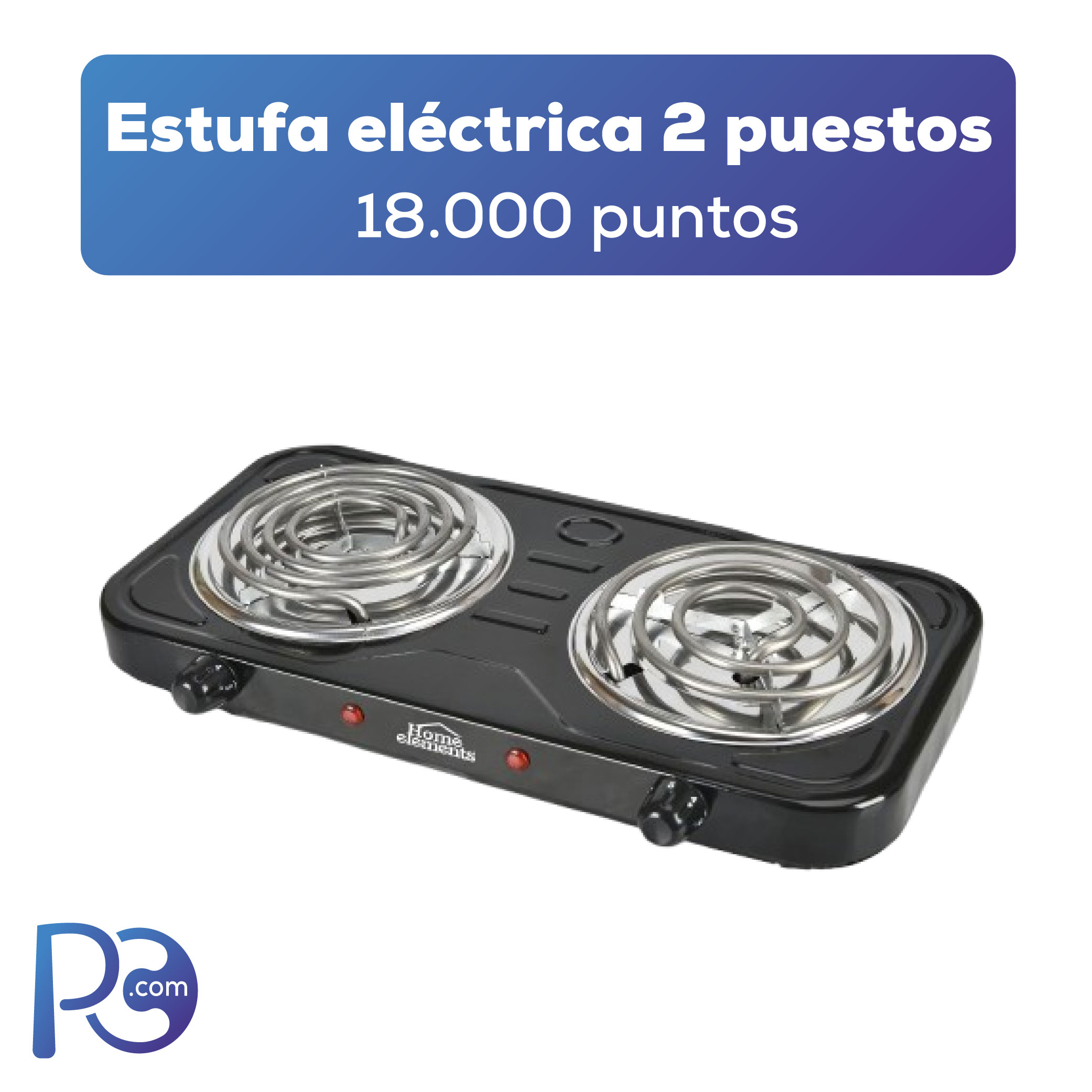 Estufa eléctrica 2 puestos